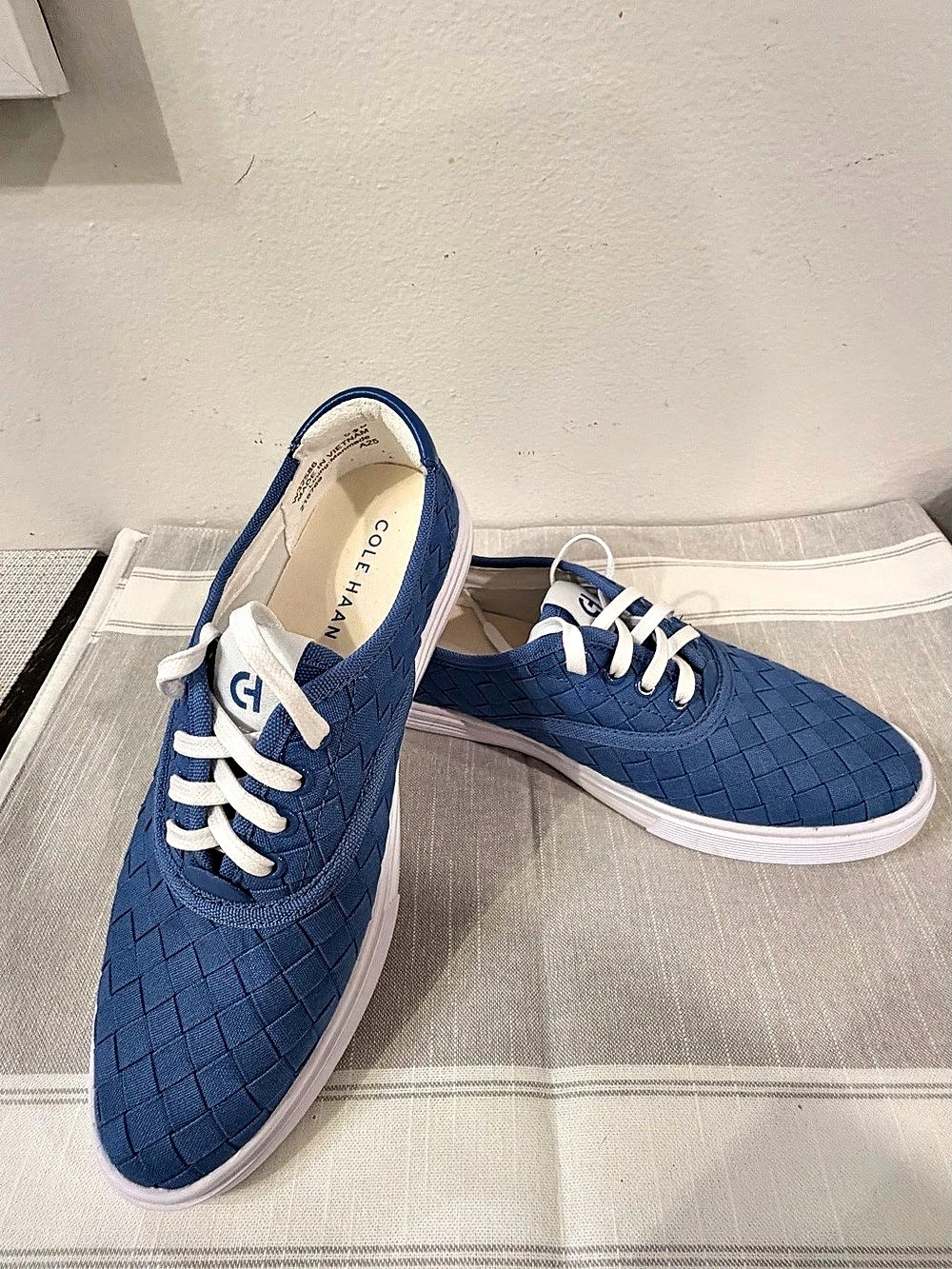 Cole Haan Woven Sneakers in Blue & White